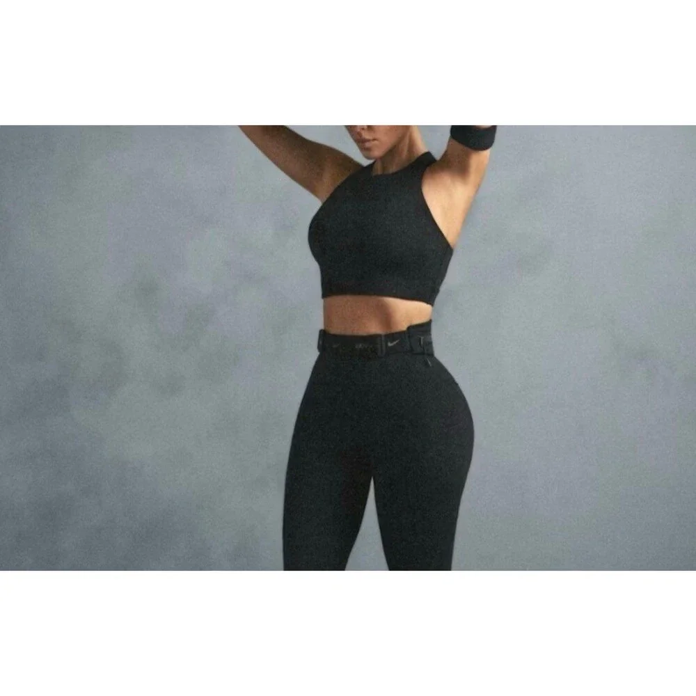 Nike Skims Matte High Neck Bra Obsidian - Picture 6 of 6